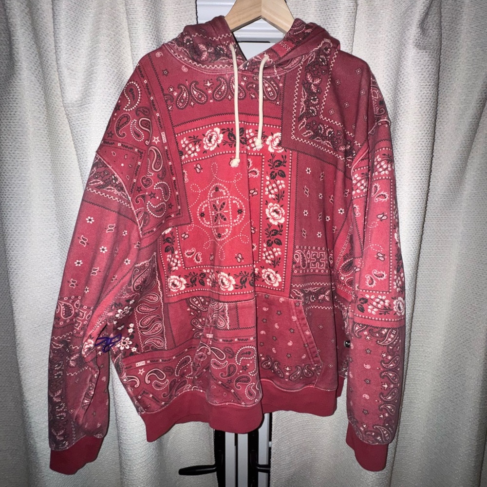 Kith Maroon Bandana Pattern Hoodie
